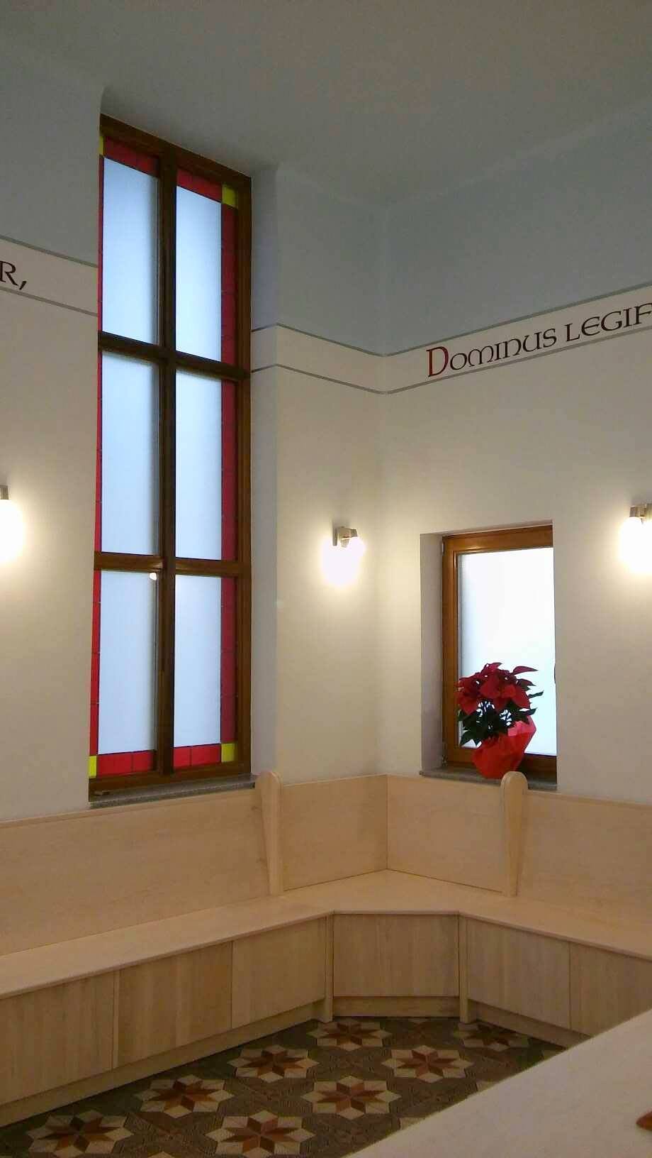 Leadlight window of the chapel
