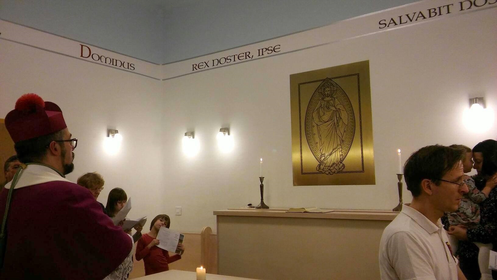 Festive evening prayer in our house chapel on the feast of Christ the King. Our guest was József Szakály, priest of the Garden Quarter in Subotica, Serbia (2019).