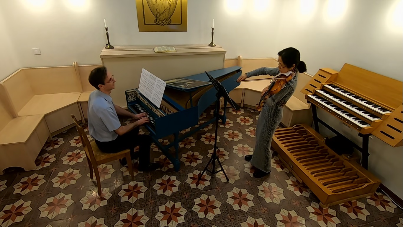 Concertvideo for the Organ Friends Feulen, Luxembourg / chamber music / Megumi Teshima (Violine), Zoltán Borbély (Harpsichord), Réka Miklós (Chant) / Program: J. S. Bach and Gregorian chant (2021)