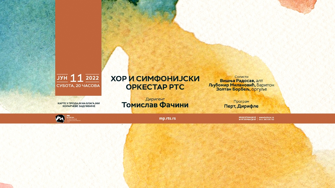 Concert with the RTS Choir and Orchestra, Kolarac Concert Hall, Belgrade, Serbia, 2022, conductor: Tomislav Fačini, program: A. Pärt, M. Duruflé